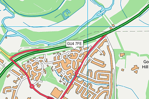 GU4 7FE map - OS VectorMap District (Ordnance Survey)