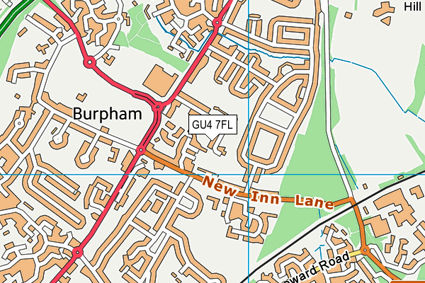 GU4 7FL map - OS VectorMap District (Ordnance Survey)