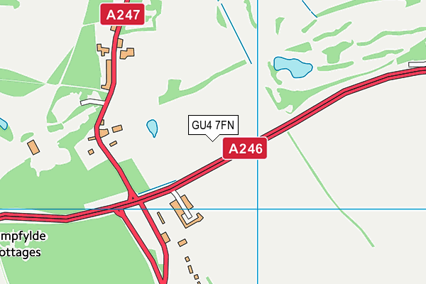 GU4 7FN map - OS VectorMap District (Ordnance Survey)