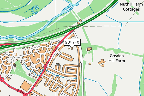 GU4 7FX map - OS VectorMap District (Ordnance Survey)