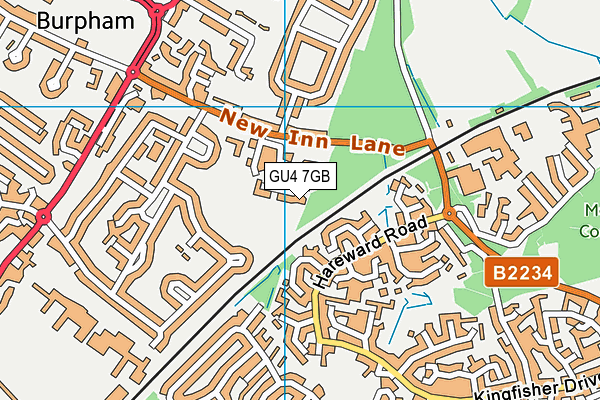 GU4 7GB map - OS VectorMap District (Ordnance Survey)