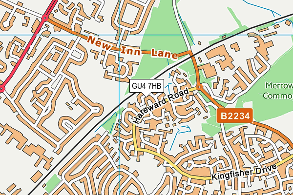 GU4 7HB map - OS VectorMap District (Ordnance Survey)