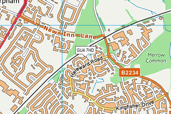 GU4 7HD map - OS VectorMap District (Ordnance Survey)