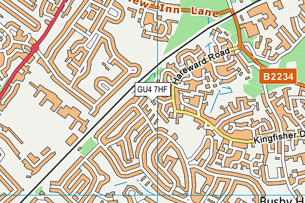 GU4 7HF map - OS VectorMap District (Ordnance Survey)