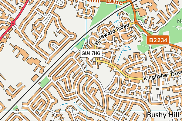 GU4 7HG map - OS VectorMap District (Ordnance Survey)