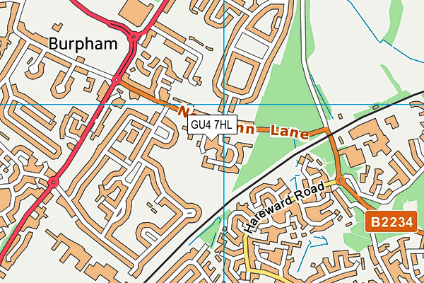 George Abbot School Playing Fields map (GU4 7HL) - OS VectorMap District (Ordnance Survey)