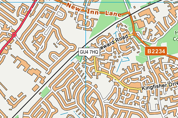 GU4 7HQ map - OS VectorMap District (Ordnance Survey)