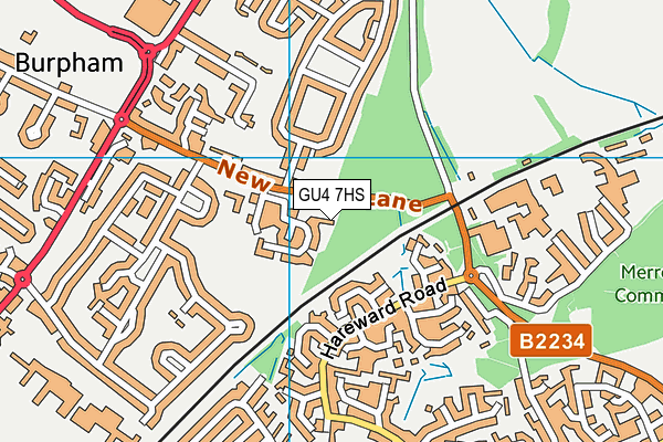 GU4 7HS map - OS VectorMap District (Ordnance Survey)