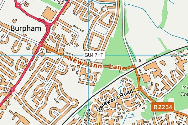 GU4 7HT map - OS VectorMap District (Ordnance Survey)