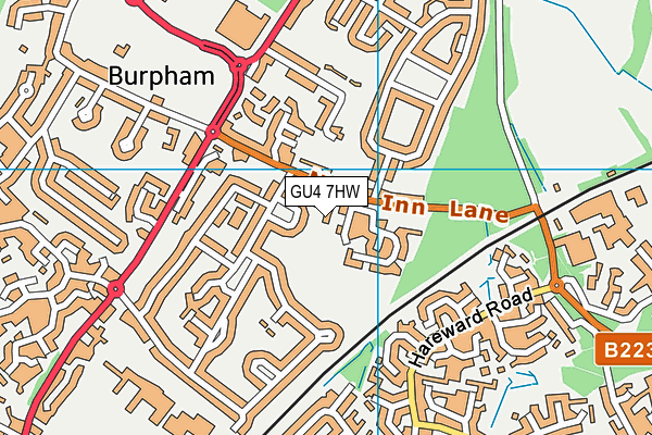 GU4 7HW map - OS VectorMap District (Ordnance Survey)