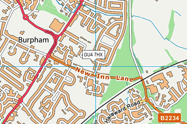 GU4 7HX map - OS VectorMap District (Ordnance Survey)