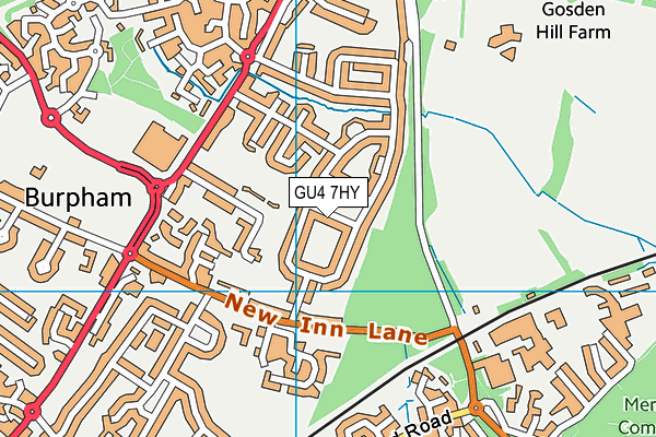 GU4 7HY map - OS VectorMap District (Ordnance Survey)