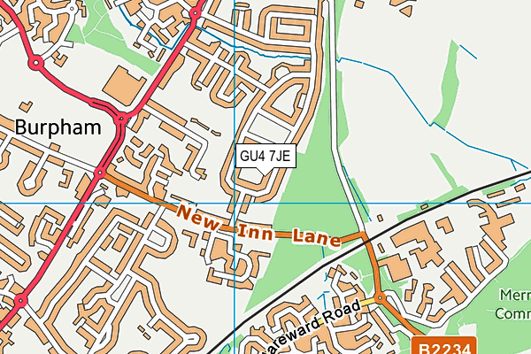 GU4 7JE map - OS VectorMap District (Ordnance Survey)