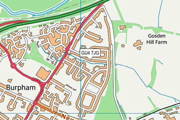 GU4 7JG map - OS VectorMap District (Ordnance Survey)