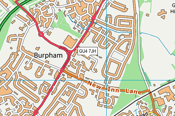 GU4 7JH map - OS VectorMap District (Ordnance Survey)