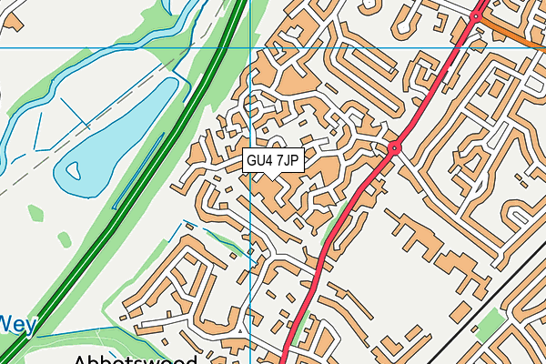 GU4 7JP map - OS VectorMap District (Ordnance Survey)