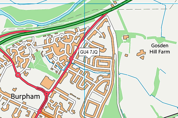 GU4 7JQ map - OS VectorMap District (Ordnance Survey)