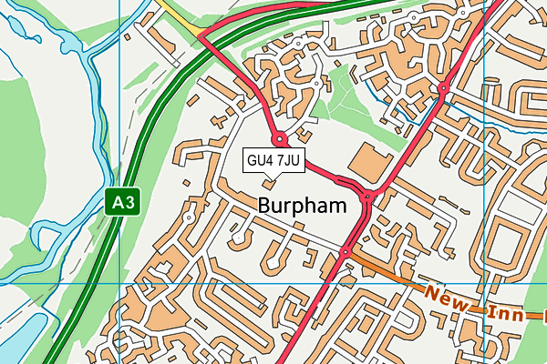 Sutherland Memorial Park map (GU4 7JU) - OS VectorMap District (Ordnance Survey)