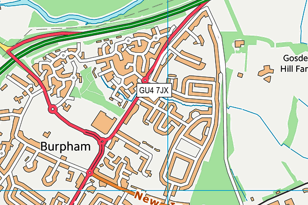 GU4 7JX map - OS VectorMap District (Ordnance Survey)