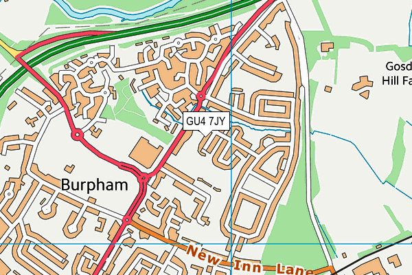 GU4 7JY map - OS VectorMap District (Ordnance Survey)