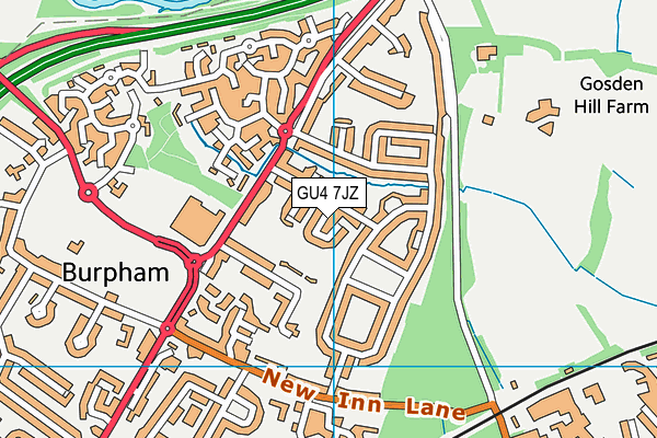 GU4 7JZ map - OS VectorMap District (Ordnance Survey)