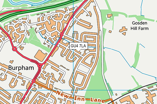 GU4 7LA map - OS VectorMap District (Ordnance Survey)