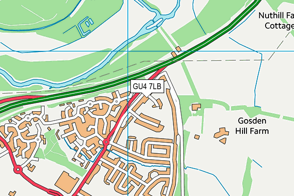 GU4 7LB map - OS VectorMap District (Ordnance Survey)