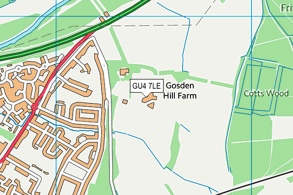 GU4 7LE map - OS VectorMap District (Ordnance Survey)