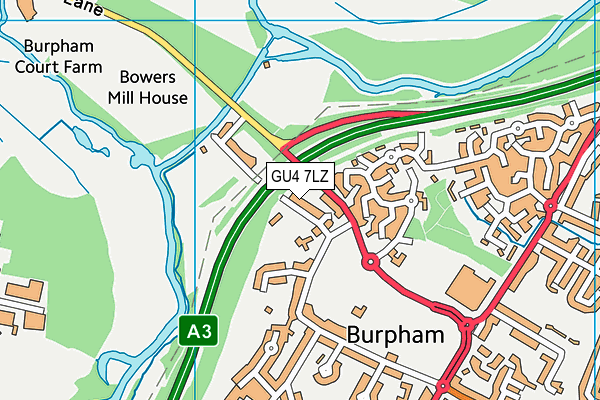 Burpham Primary School map (GU4 7LZ) - OS VectorMap District (Ordnance Survey)