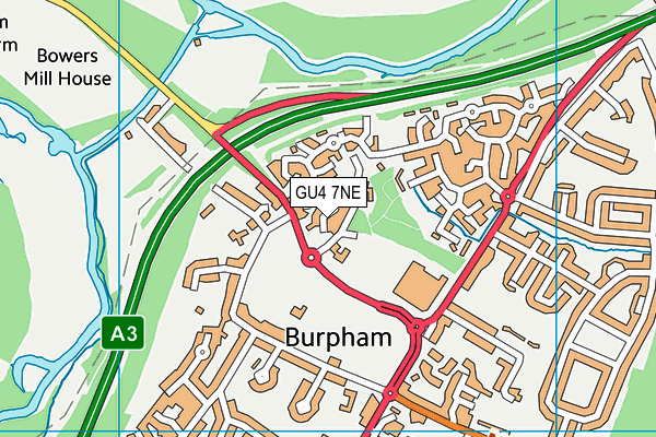 GU4 7NE map - OS VectorMap District (Ordnance Survey)