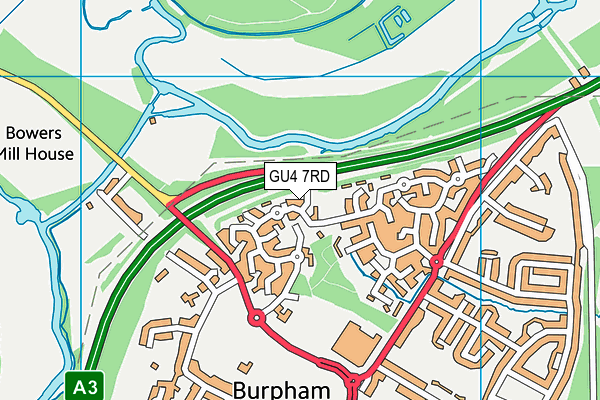 GU4 7RD map - OS VectorMap District (Ordnance Survey)