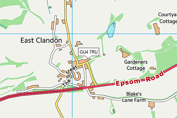 GU4 7RU map - OS VectorMap District (Ordnance Survey)