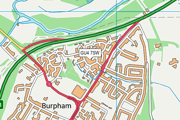 GU4 7SW map - OS VectorMap District (Ordnance Survey)