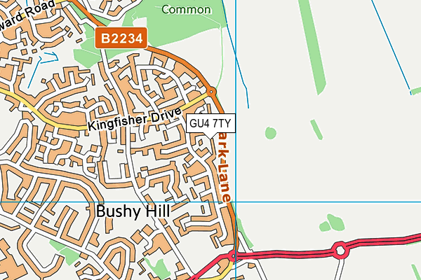 GU4 7TY map - OS VectorMap District (Ordnance Survey)