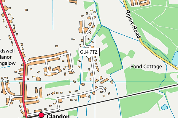 GU4 7TZ map - OS VectorMap District (Ordnance Survey)