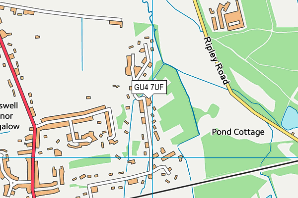 GU4 7UF map - OS VectorMap District (Ordnance Survey)