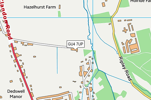 GU4 7UP map - OS VectorMap District (Ordnance Survey)