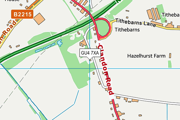 GU4 7XA map - OS VectorMap District (Ordnance Survey)