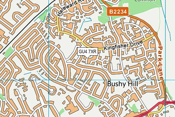 GU4 7XR map - OS VectorMap District (Ordnance Survey)
