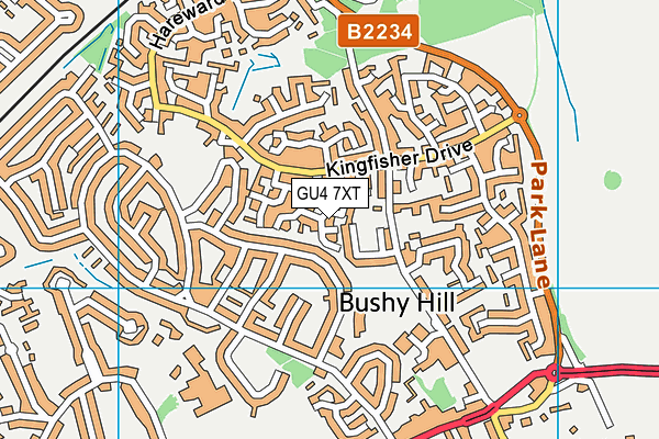 GU4 7XT map - OS VectorMap District (Ordnance Survey)