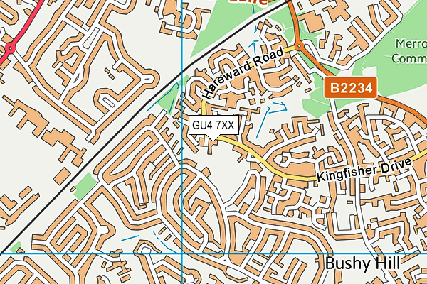 GU4 7XX map - OS VectorMap District (Ordnance Survey)