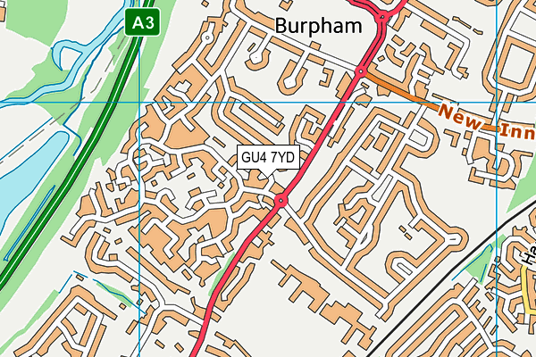 GU4 7YD map - OS VectorMap District (Ordnance Survey)