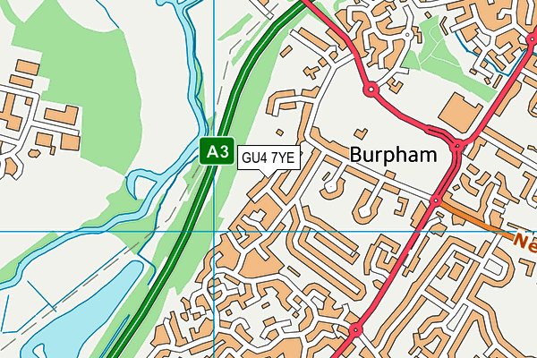 GU4 7YE map - OS VectorMap District (Ordnance Survey)