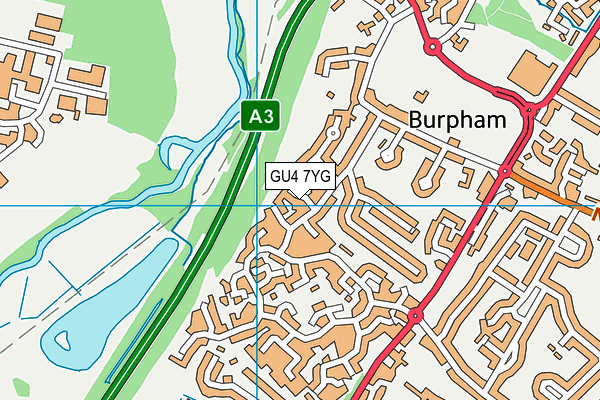 GU4 7YG map - OS VectorMap District (Ordnance Survey)