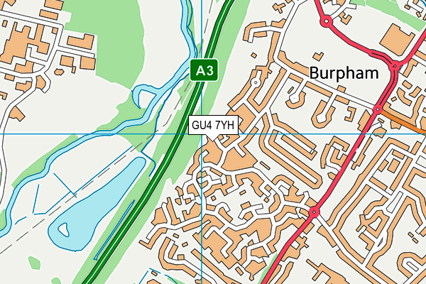 GU4 7YH map - OS VectorMap District (Ordnance Survey)