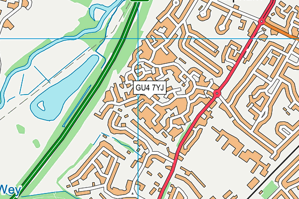 GU4 7YJ map - OS VectorMap District (Ordnance Survey)