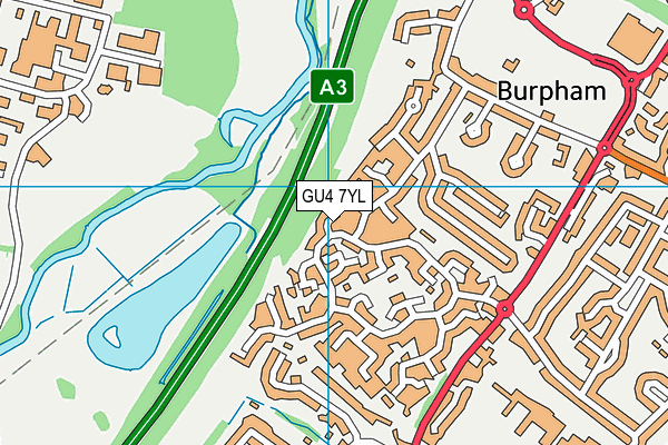 GU4 7YL map - OS VectorMap District (Ordnance Survey)