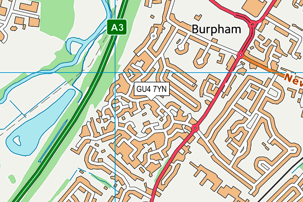 GU4 7YN map - OS VectorMap District (Ordnance Survey)