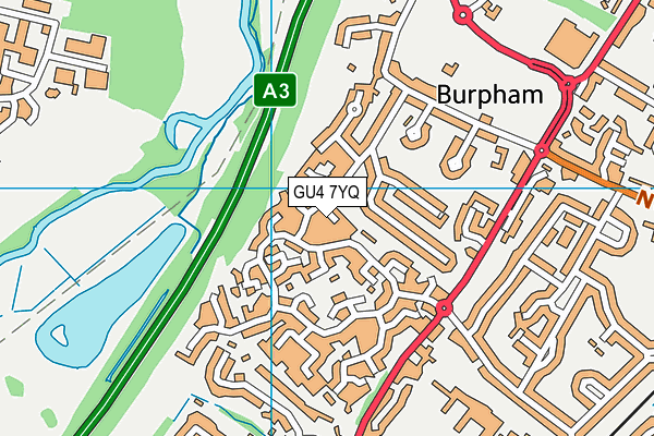 GU4 7YQ map - OS VectorMap District (Ordnance Survey)