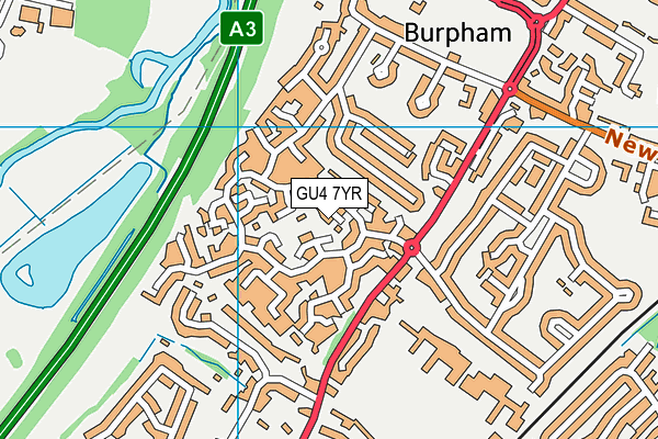 GU4 7YR map - OS VectorMap District (Ordnance Survey)